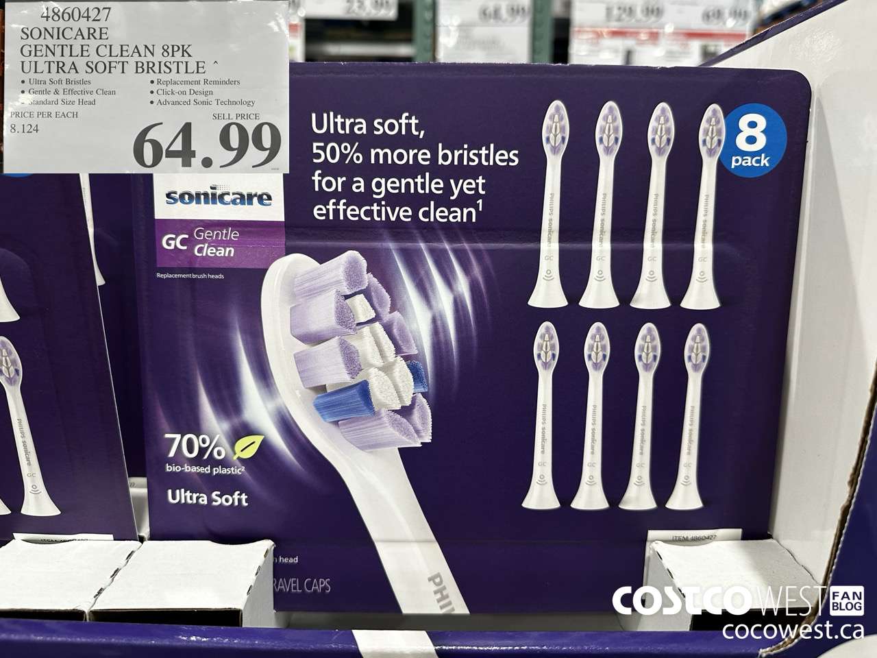 4860427 SONICARE GENTLE CLEAN 8PK ULTRA SOFT BRISTLE $64.99