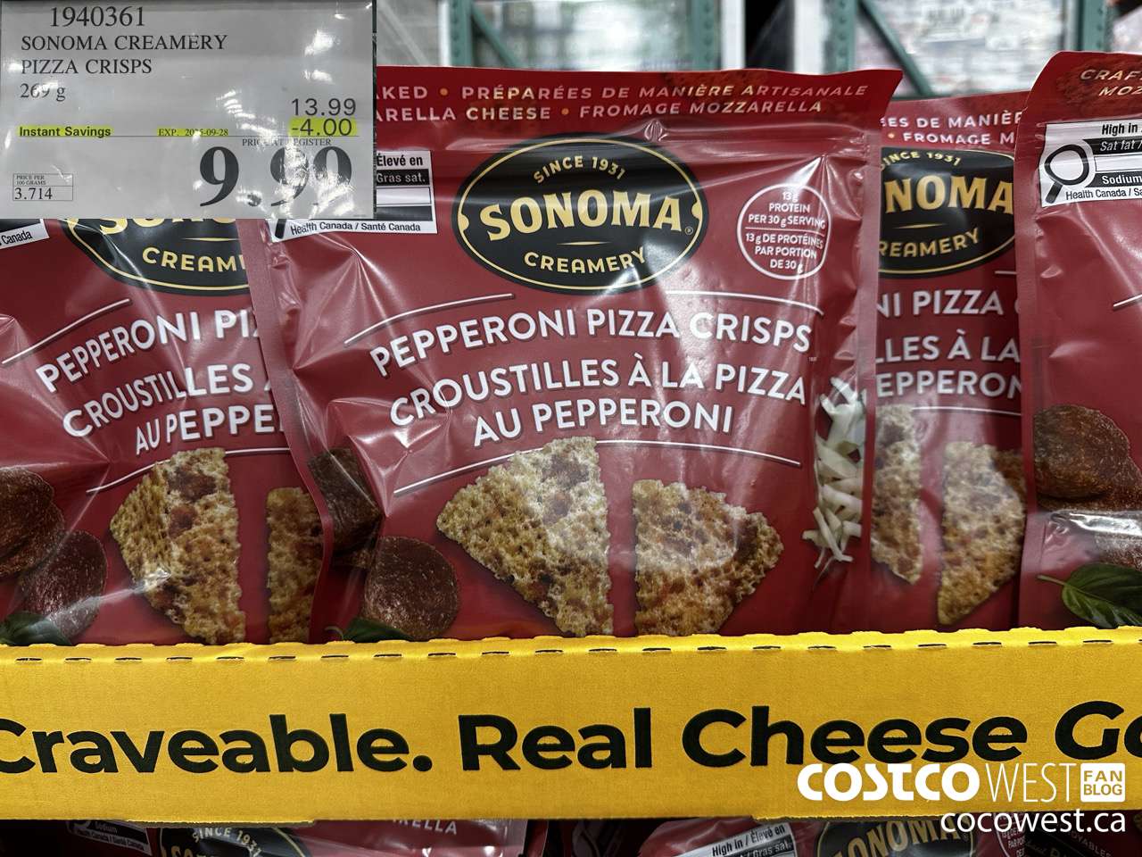 1940361 SONOMA CREAMERY PIZZA CRISPS 269G ($4.00 INSTANT SAVINGS EXPIRES ON 2025-09-28) $9.99