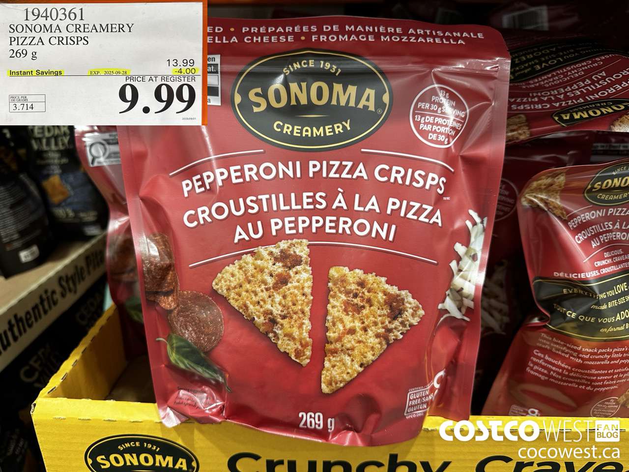 1940361 SONOMA CREAMERY PIZZA CRISPS 269G ($4.00 INSTANT SAVINGS EXPIRES ON 2025-09-28) $9.99