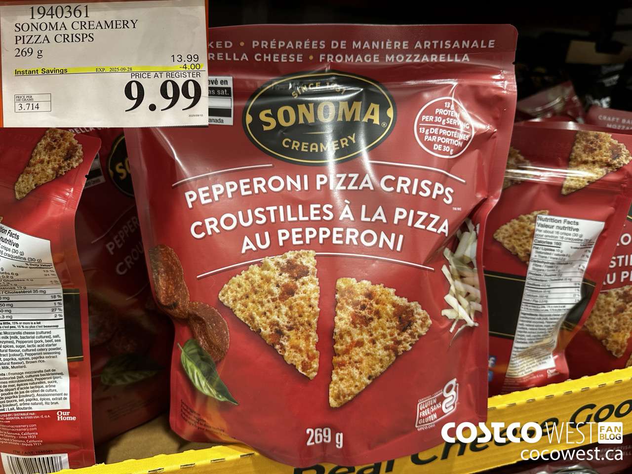 1940361 SONOMA CREAMERY PIZZA CRISPS 269G ($4.00 INSTANT SAVINGS EXPIRES ON 2025-09-28) $9.99