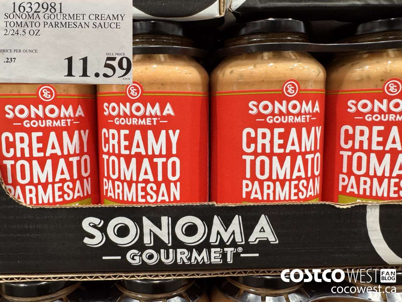 1632981 SONOMA GOURMET CREAMY TOMATO PARMESAN SAUCE 2/24.5 OZ $11.59