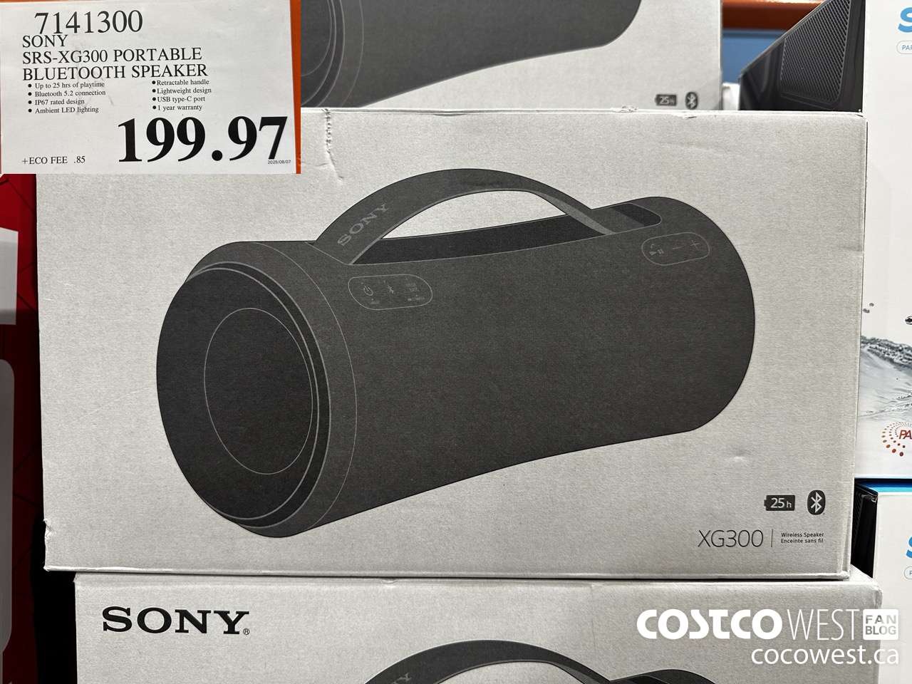 7141300 SONY SRS-XG300 PORTABLE BLUETOOTH SPEAKER $199.97