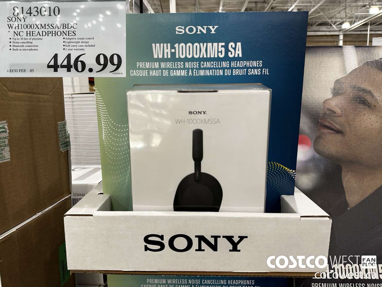 8143010 SONY WH1000XM5SA/BDC NC HEADPHONES $446.99