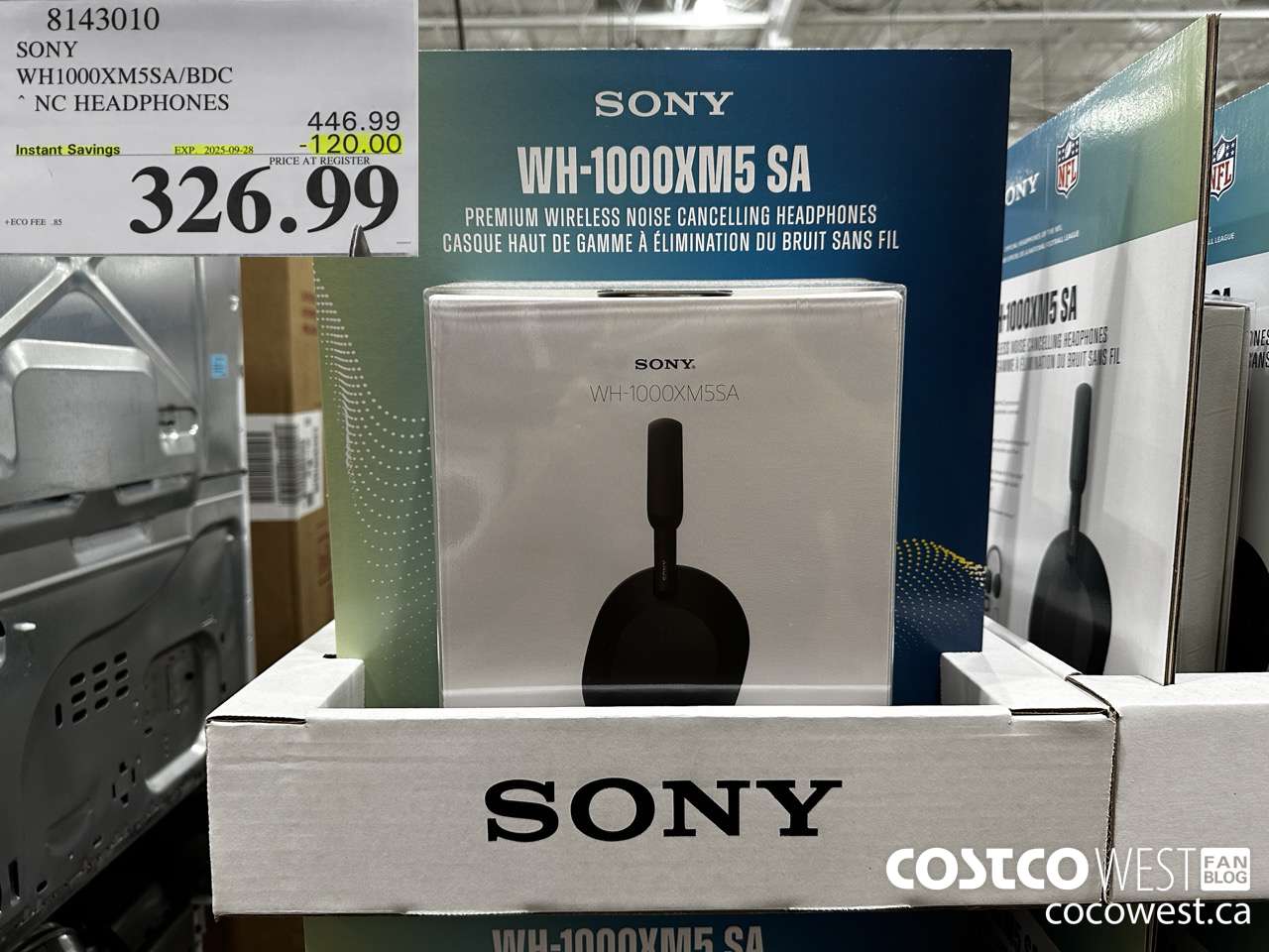 8143010 SONY WH1000XM5SA/BDC NC HEADPHONES ($120.00 INSTANT SAVINGS EXPIRES ON 2025-09-28) $326.99