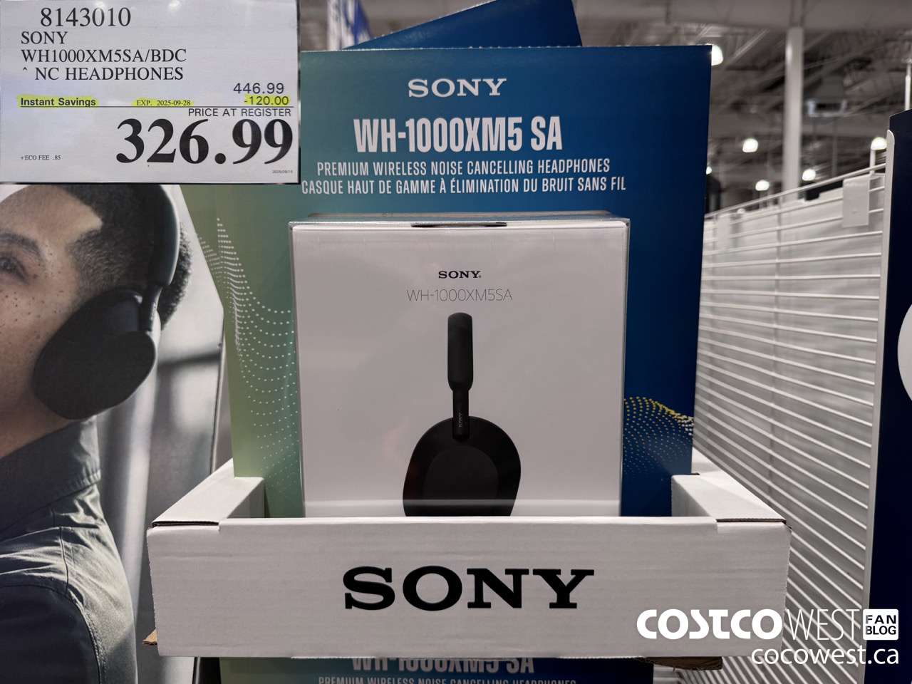 8143010 SONY WH1000XM5SA/BDC NC HEADPHONES ($120.00 INSTANT SAVINGS EXPIRES ON 2025-09-28) $326.99