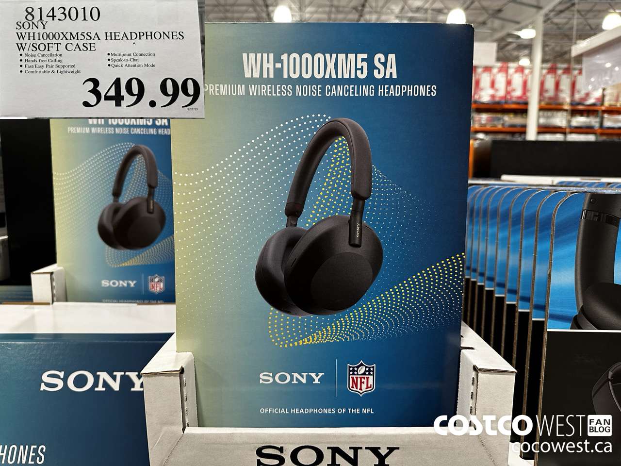 8143010 SONY WH1000XM5SA HEADPHONES W/ SOFT CASE $349.99