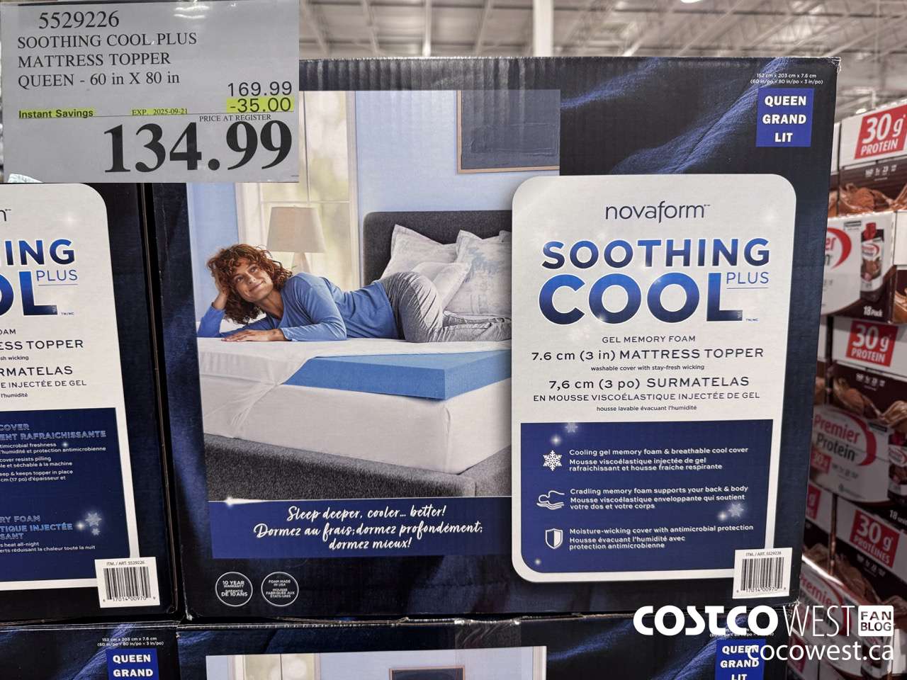 5529226 SOOTHING COOL PLUS MATTRESS TOPPER QUEEN 60