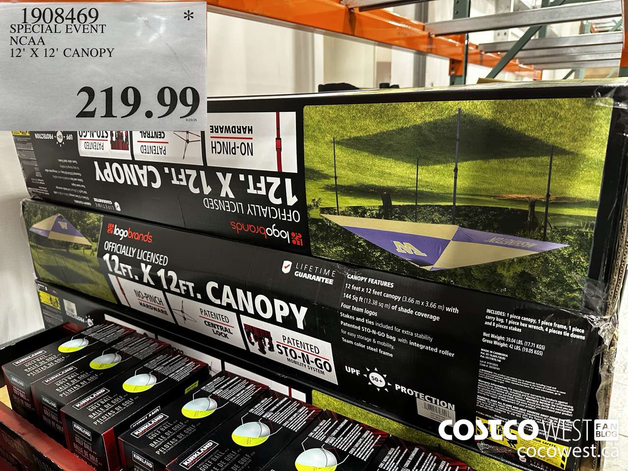 1908469 SPECIAL EVENT NCAA 12' X 12' CANOPY $219.99