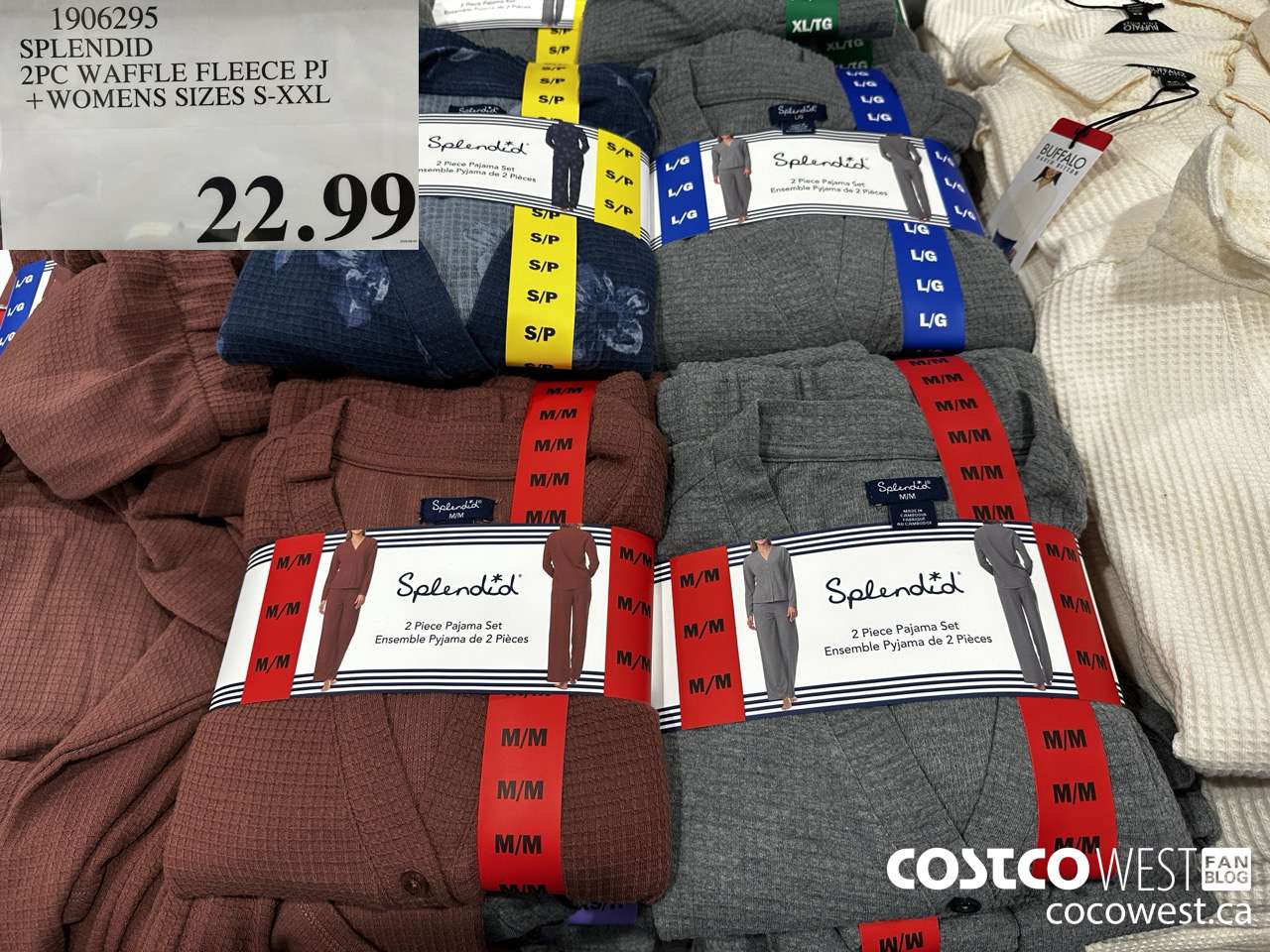 1906295 SPLENDID 2PC WAFFLE FLEECE PJ WOMENS SIZES S-XXL $22.99