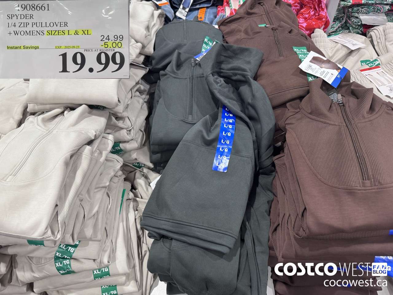 1908661 SPYDER 1/4 ZIP PULLOVER WOMENS SIZES L & XL ($5.00 INSTANT SAVINGS EXPIRES ON 2025-09-23) $19.99