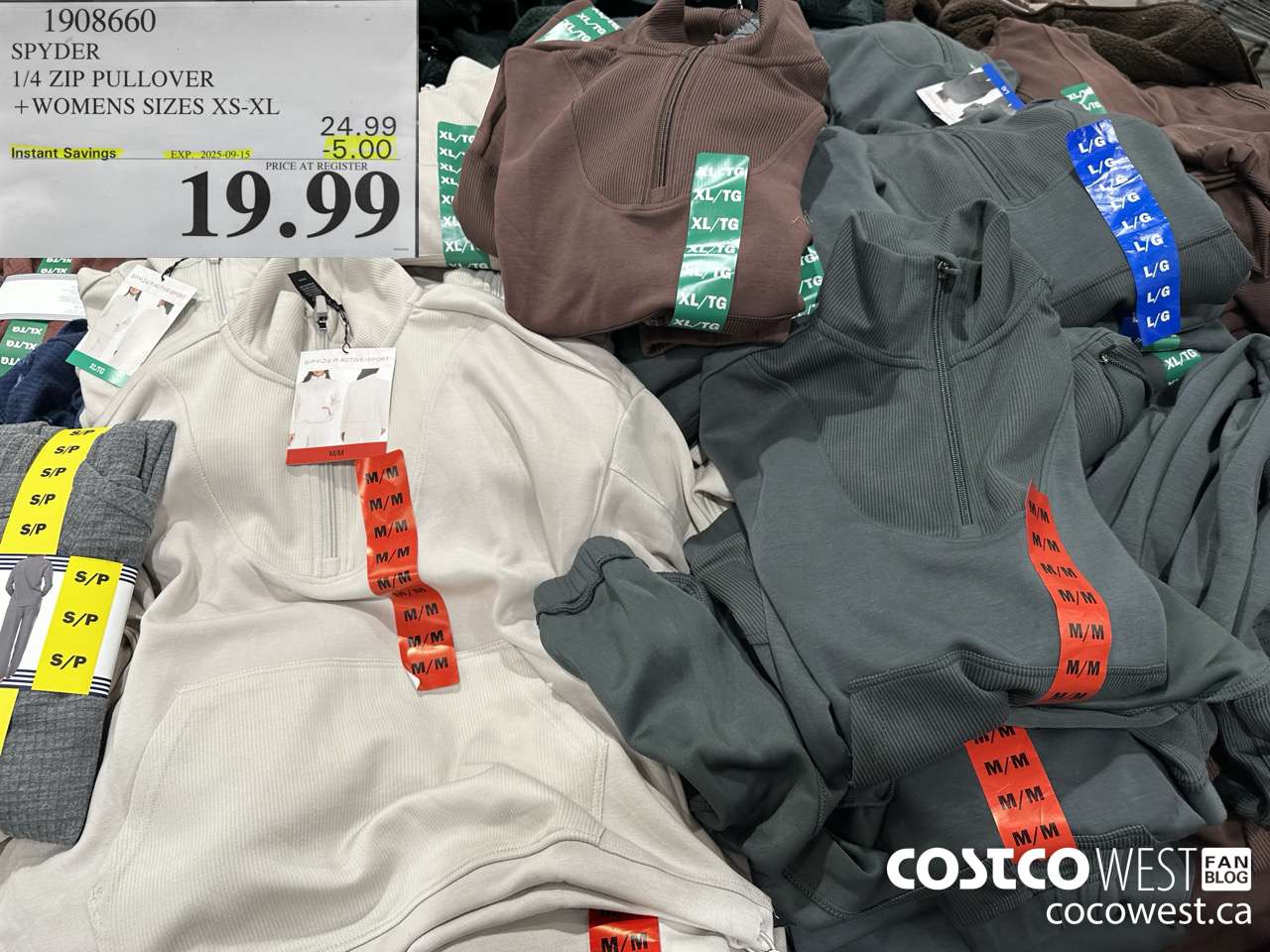 1908660 SPYDER 1/4 ZIP PULLOVER WOMENS SIZES XS-XL ($5.00 INSTANT SAVINGS EXPIRES ON 2025-09-15) $19.99