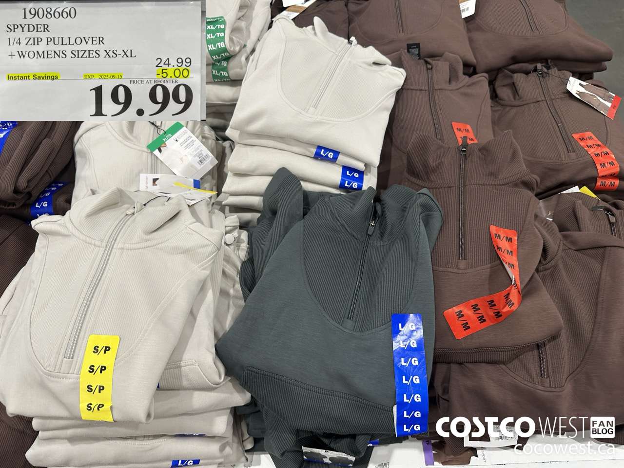 1908660 SPYDER 1/4 ZIP PULLOVER WOMENS SIZES XS-XL ($5.00 INSTANT SAVINGS EXPIRES ON 2025-09-15) $19.99