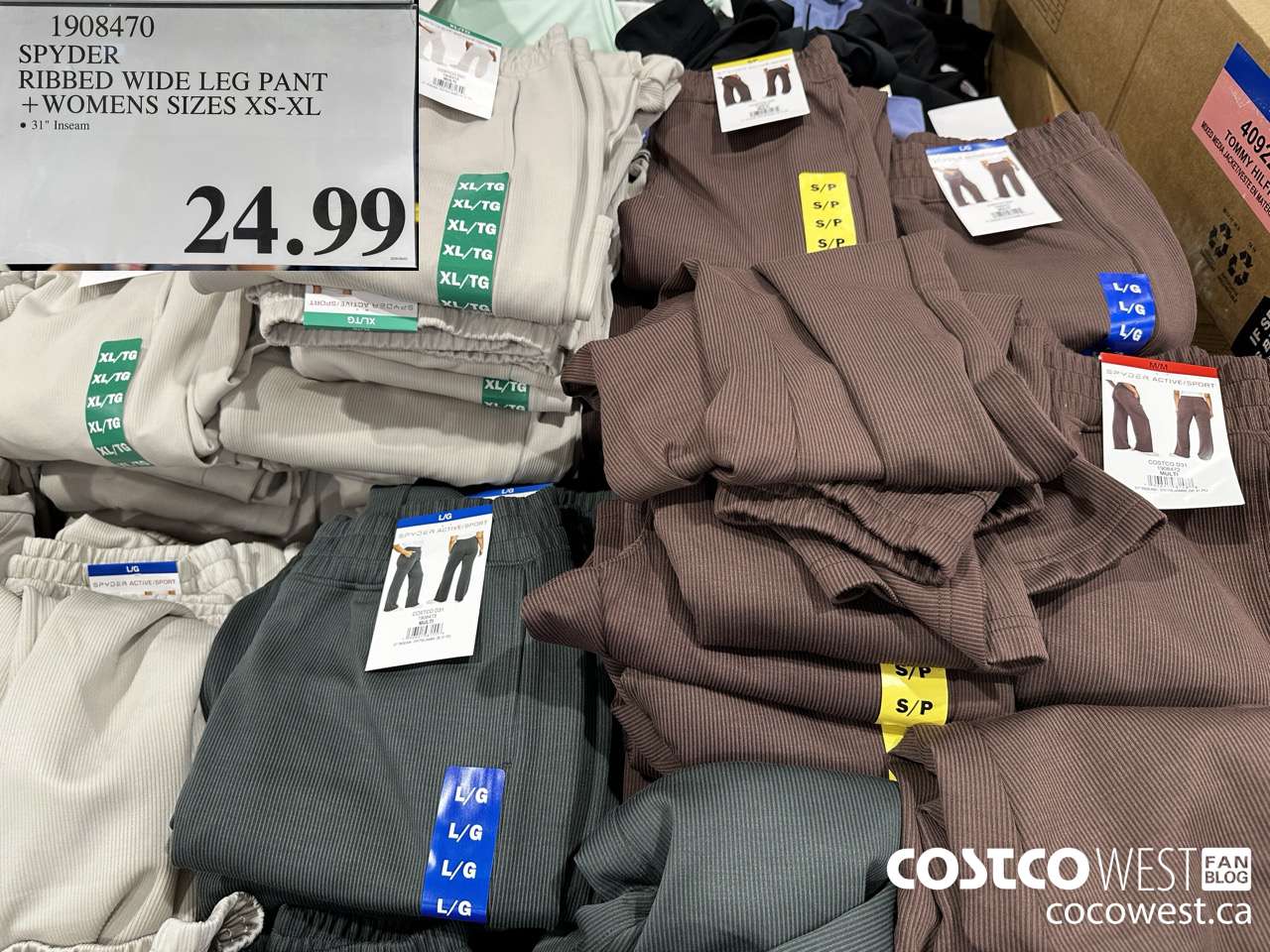 1908470 SPYDER RIBBED WIDE LEG PANT WOMENS SIZES XS-XL $24.99