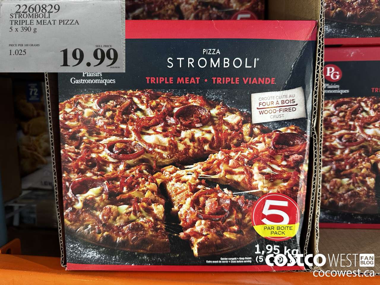 2260829 STROMBOLI TRIPLE MEAT PIZZA 5 X 390G $19.99