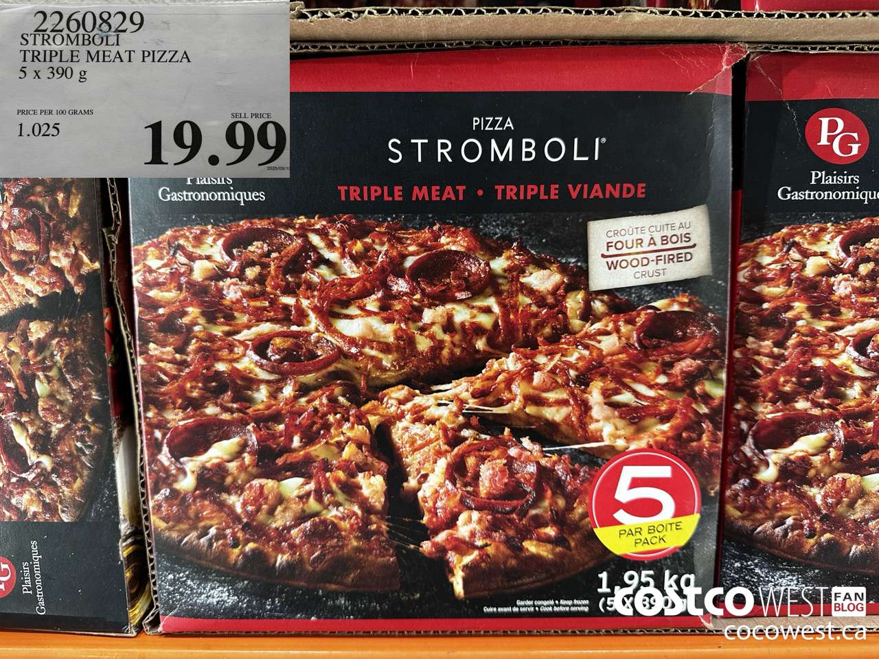 2260829 STROMBOLI TRIPLE MEAT PIZZA 5 X 390G $19.99