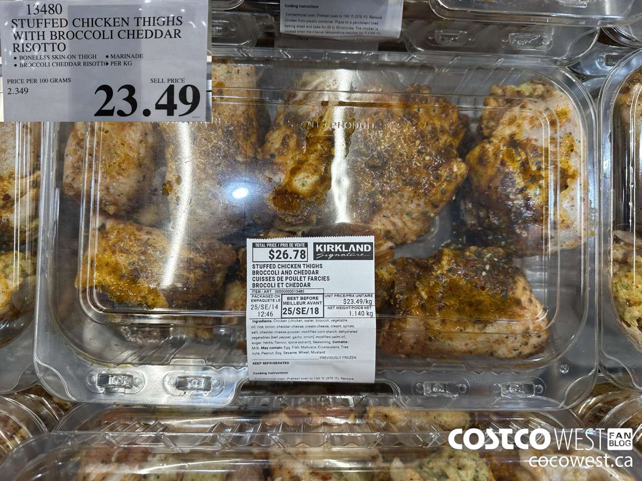 13480 STUFFED CHICKEN THIGHS WITH BROCCOLI CHEDDAR RISOTTO $23.49