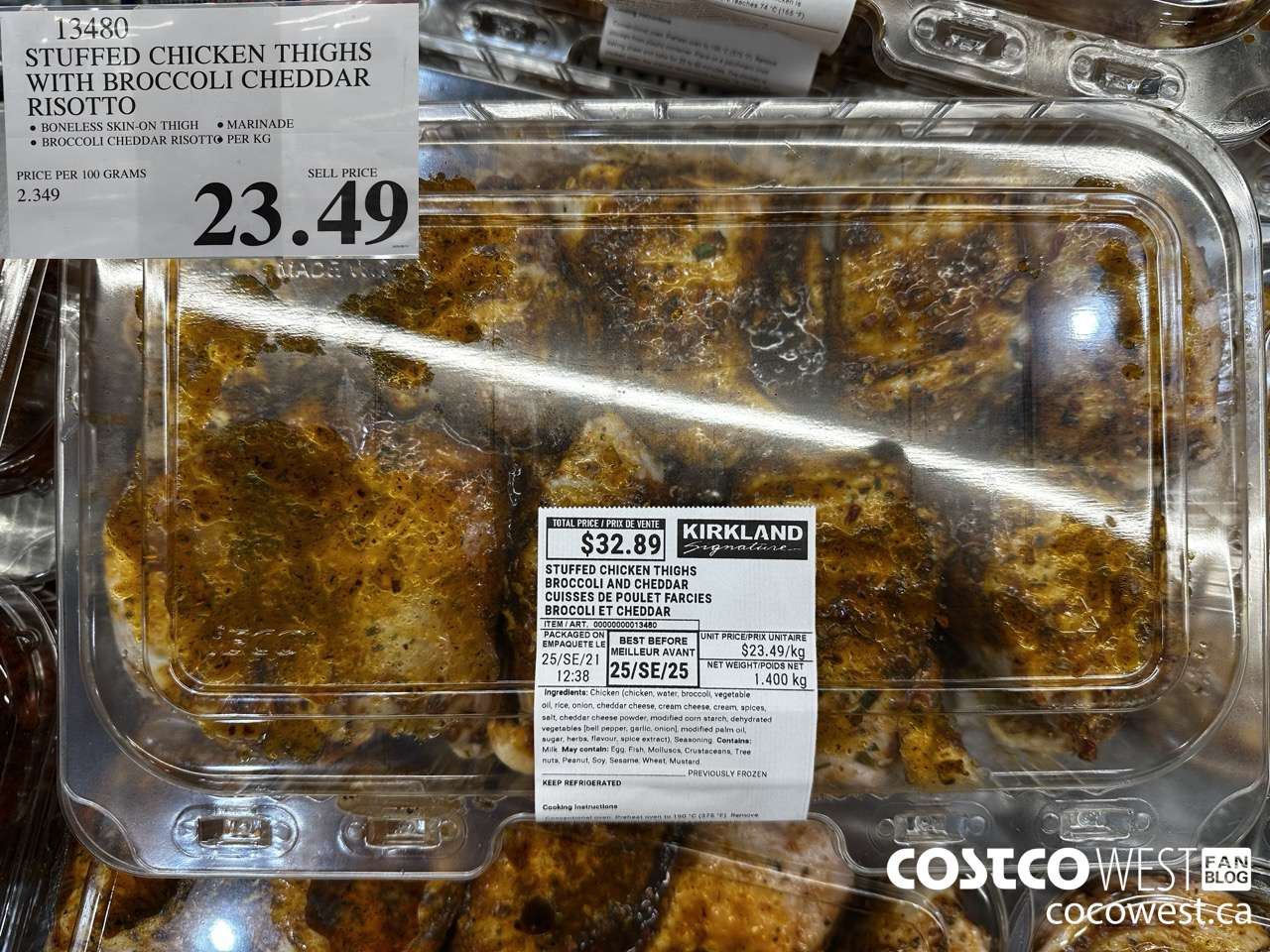 13480 STUFFED CHICKEN THIGHS WITH BROCCOLI CHEDDAR RISOTTO $23.49