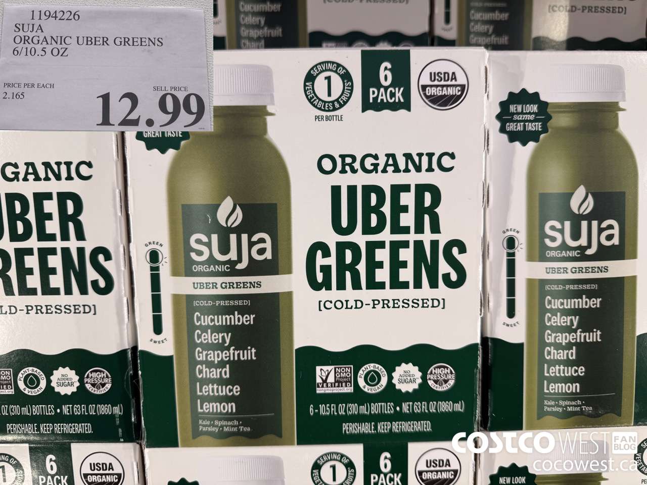 1194226 SUJA ORGANIC UBER GREENS 6/10.5 OZ $12.99