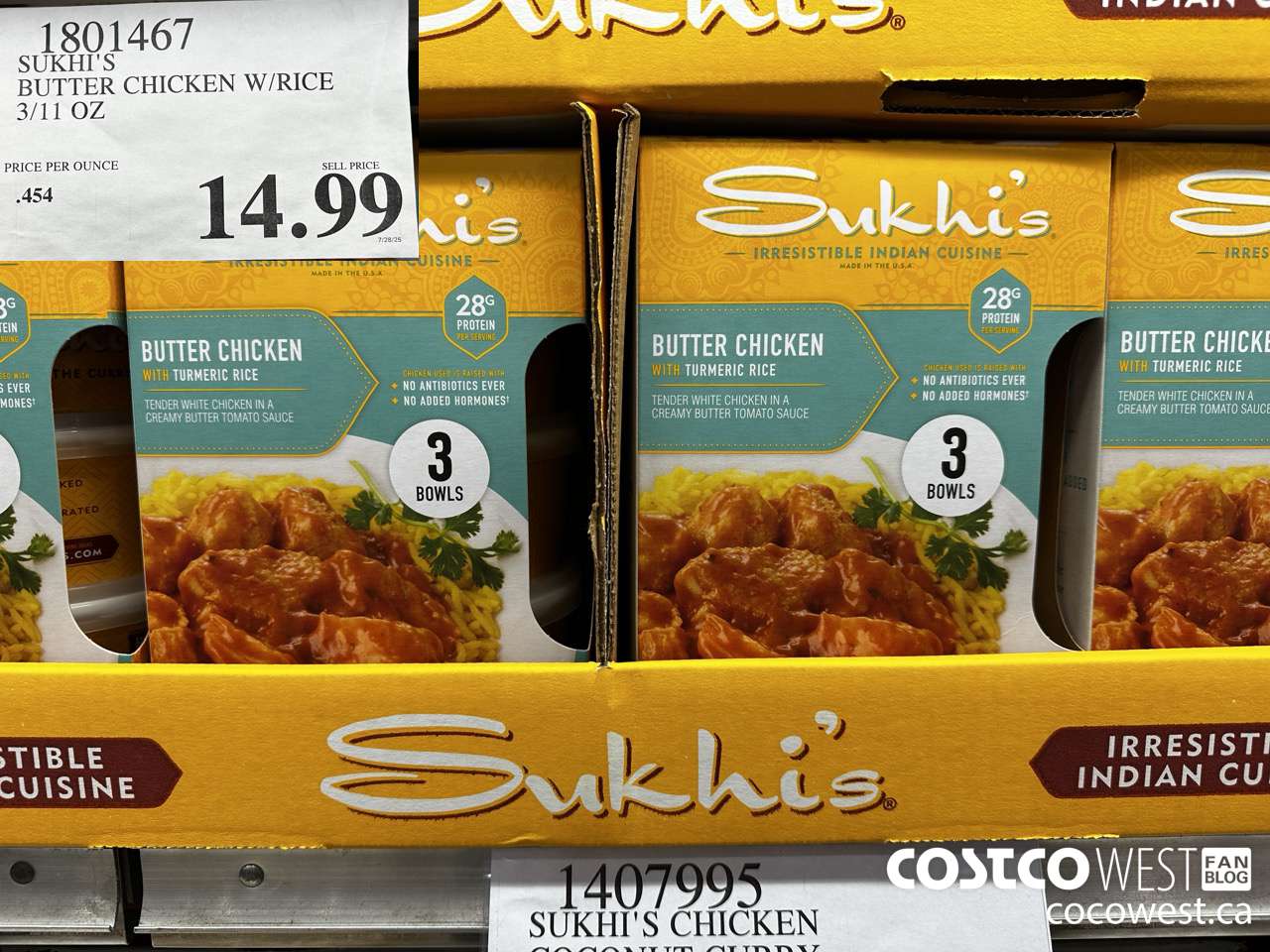 1801467 SUKHI'S BUTTER CHICKEN W/RICE 3/11 OZ $14.99