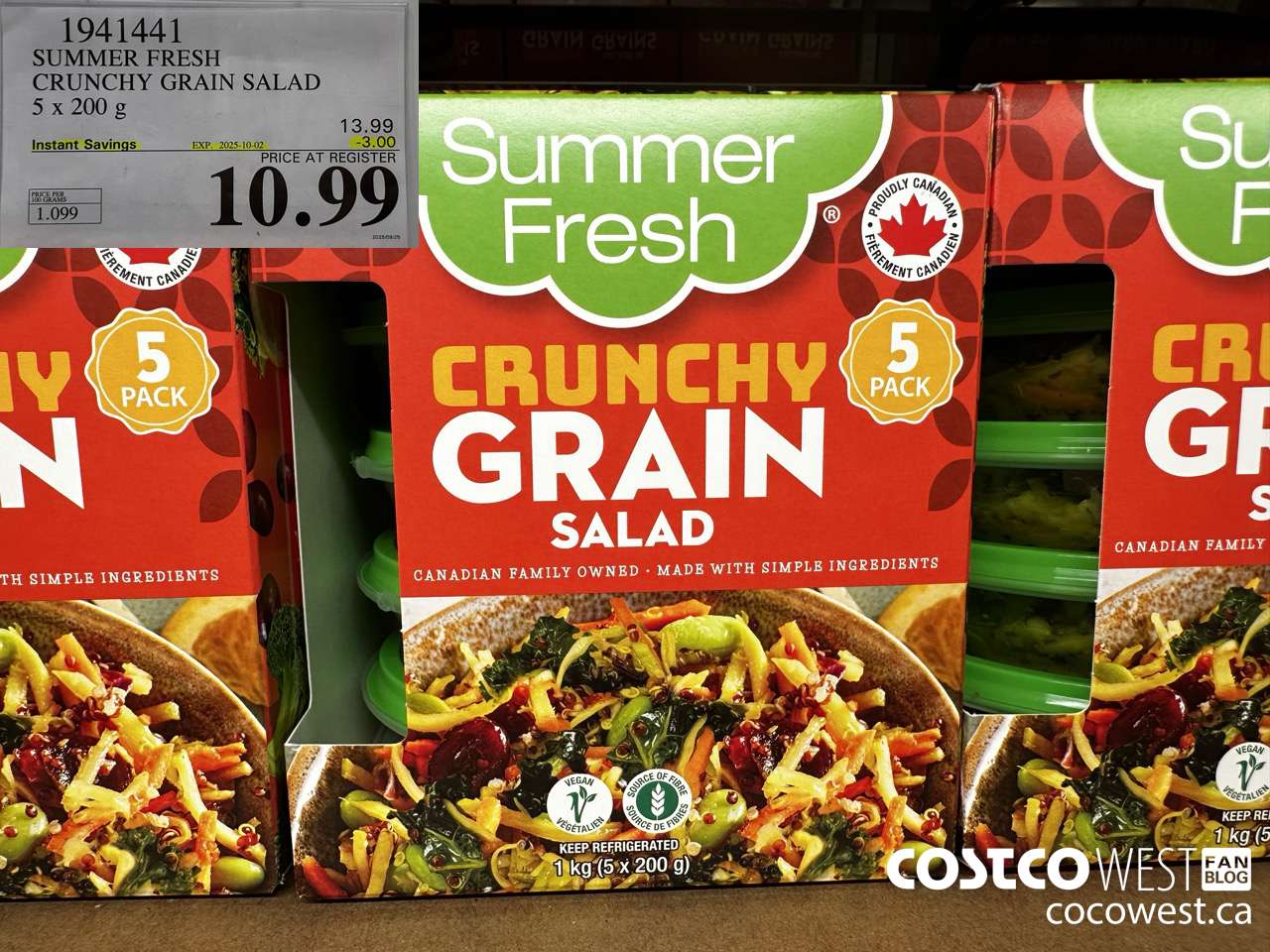 1941441 SUMMER FRESH CRUNCHY GRAIN SALAD 5 X 200G ($3.00 INSTANT SAVINGS EXPIRES ON 2025-10-02) $10.99