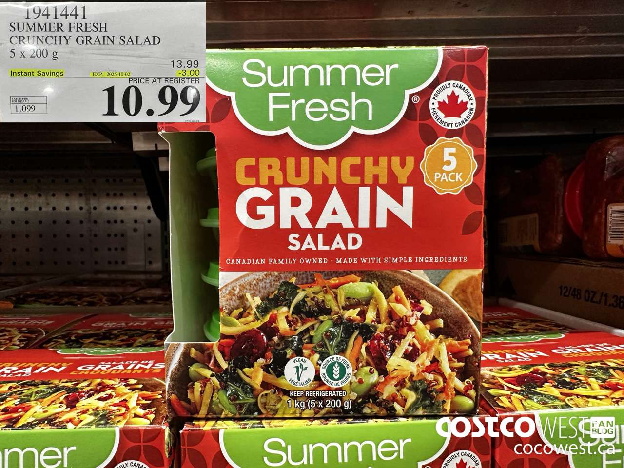 1941441 SUMMER FRESH CRUNCHY GRAIN SALAD 5 X 200G ($3.00 INSTANT SAVINGS EXPIRES ON 2025-10-02) $10.99