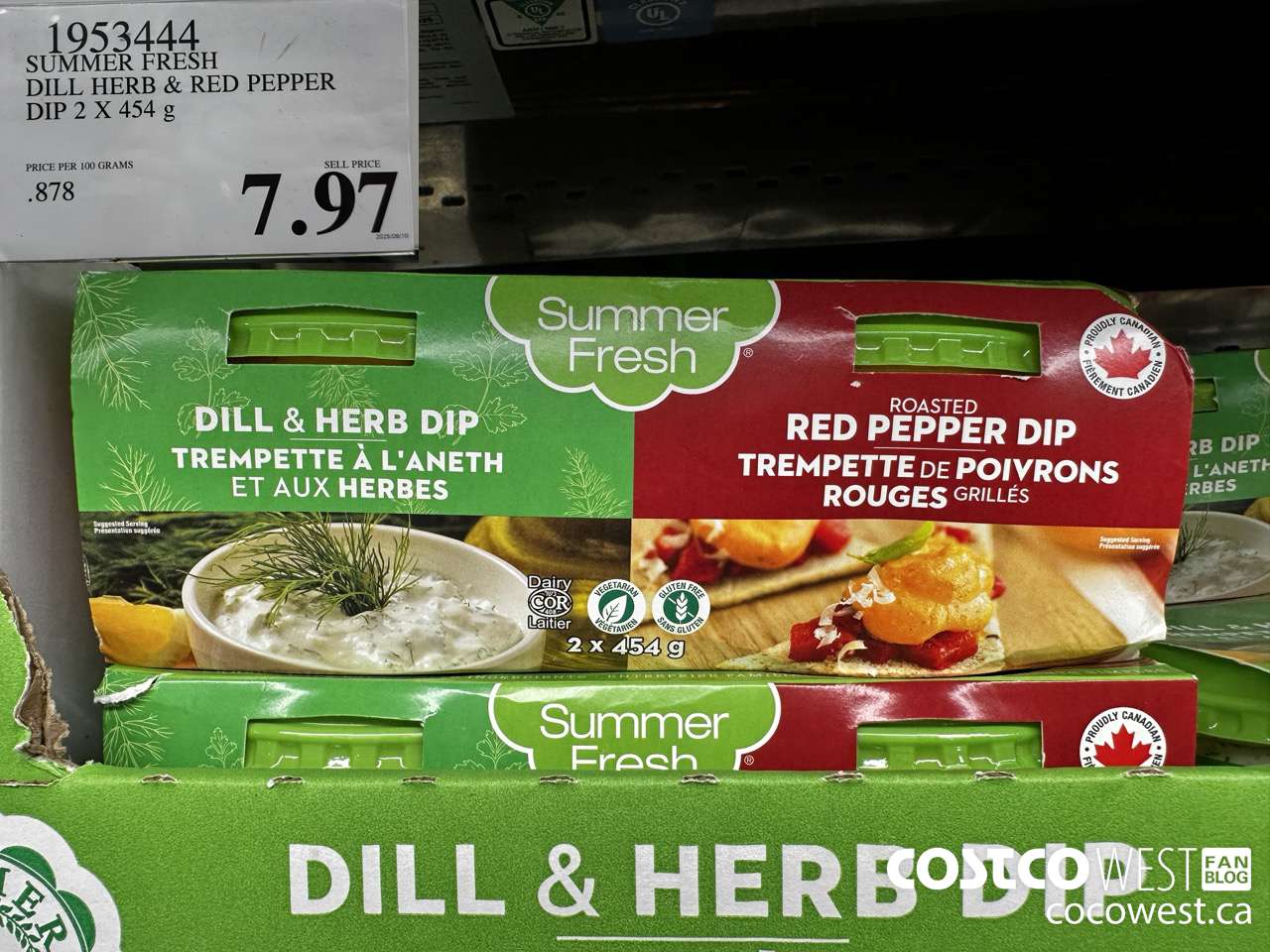 1953444 SUMMER FRESH DILL HERB & RED PEPPER DIP 2 X 454G $7.97