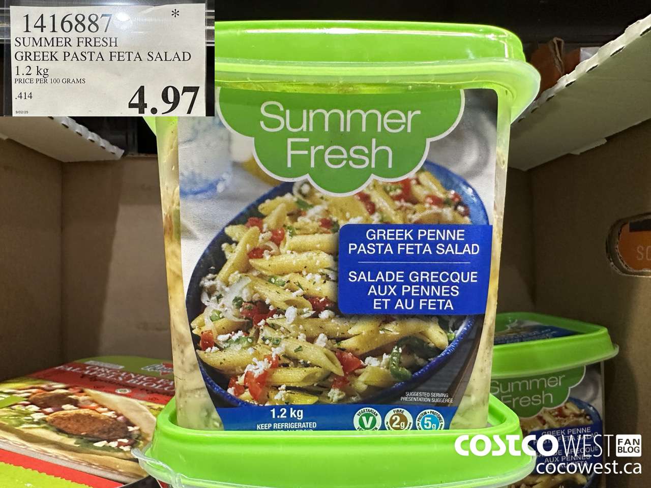 1416887 SUMMER FRESH GREEK PASTA FETA SALAD 1.2 kg $4.97