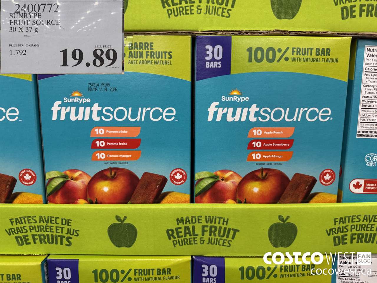 2400772 SUNRYPE FRUIT SOURCE 30 X 37G $19.89