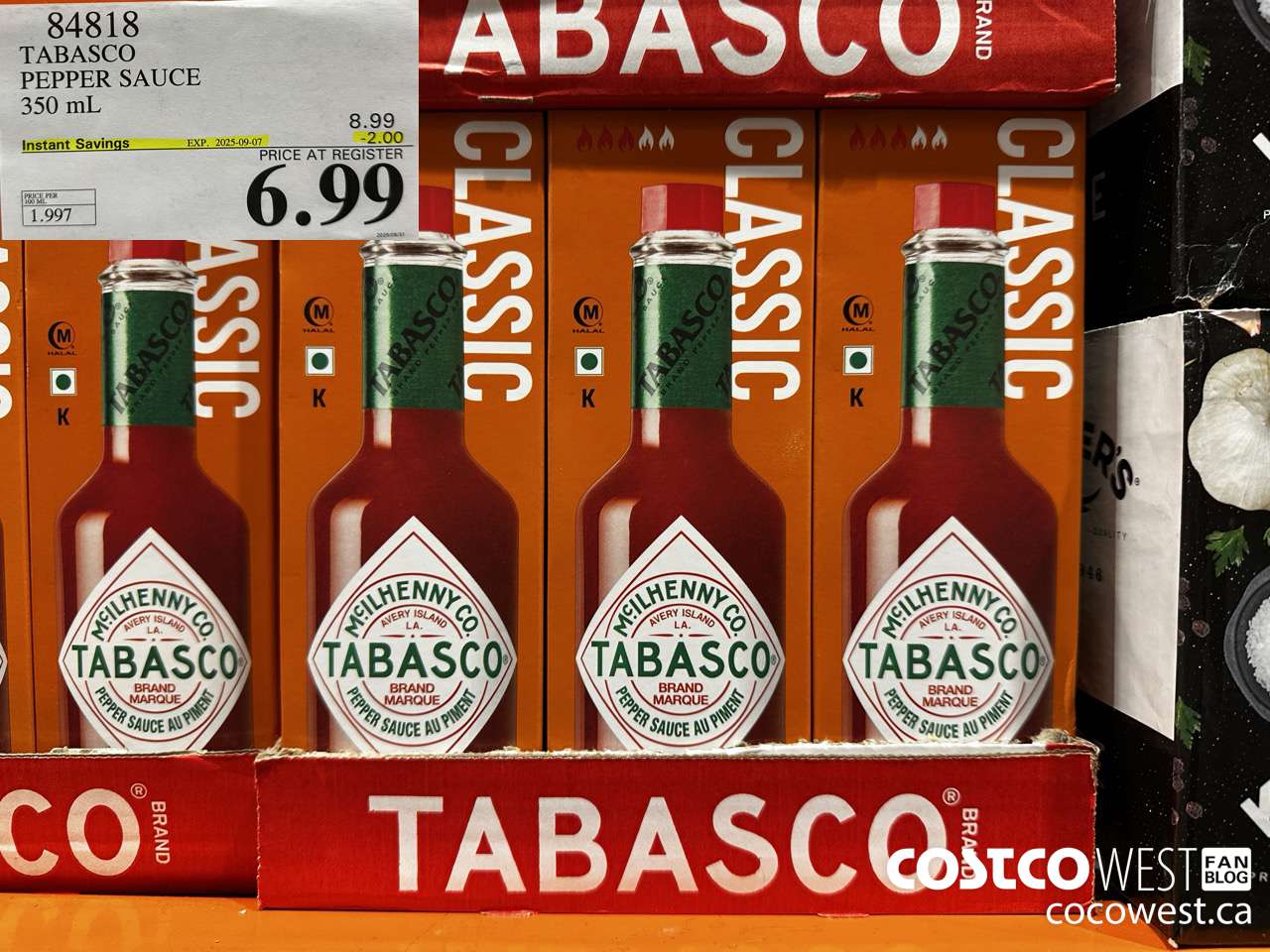 84818 TABASCO PEPPER SAUCE 350 ML ($2.00 INSTANT SAVINGS EXPIRES ON 2025-09-07) $6.99