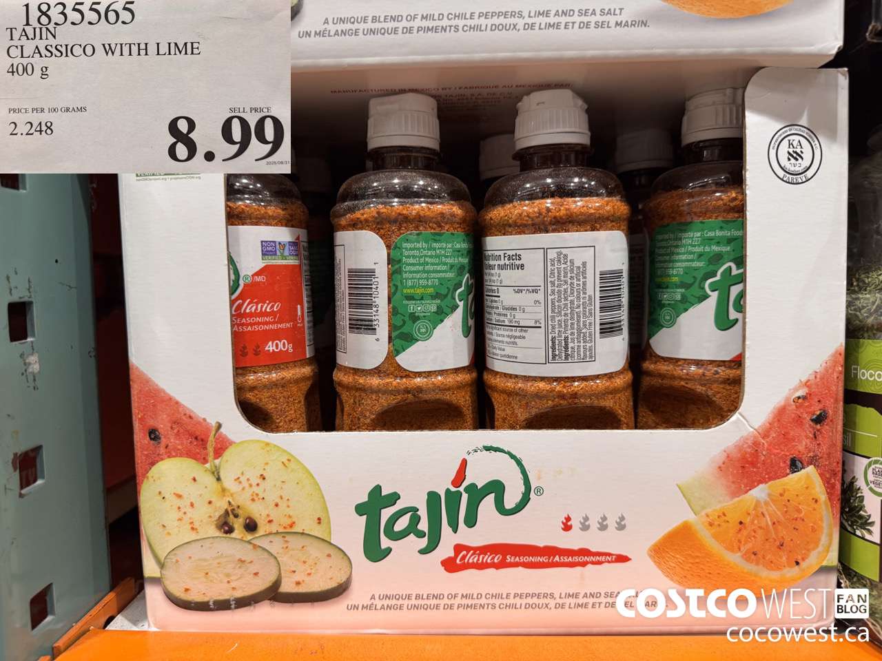 1835565 TAJIN CLASSICO WITH LIME 400G $8.99