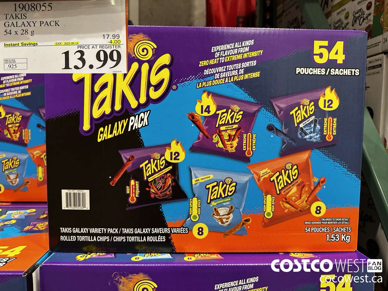 1908055 TAKI'S GALAXY PACK 54 X 28G ($4.00 INSTANT SAVINGS EXPIRES ON 2025-09-14) $13.99