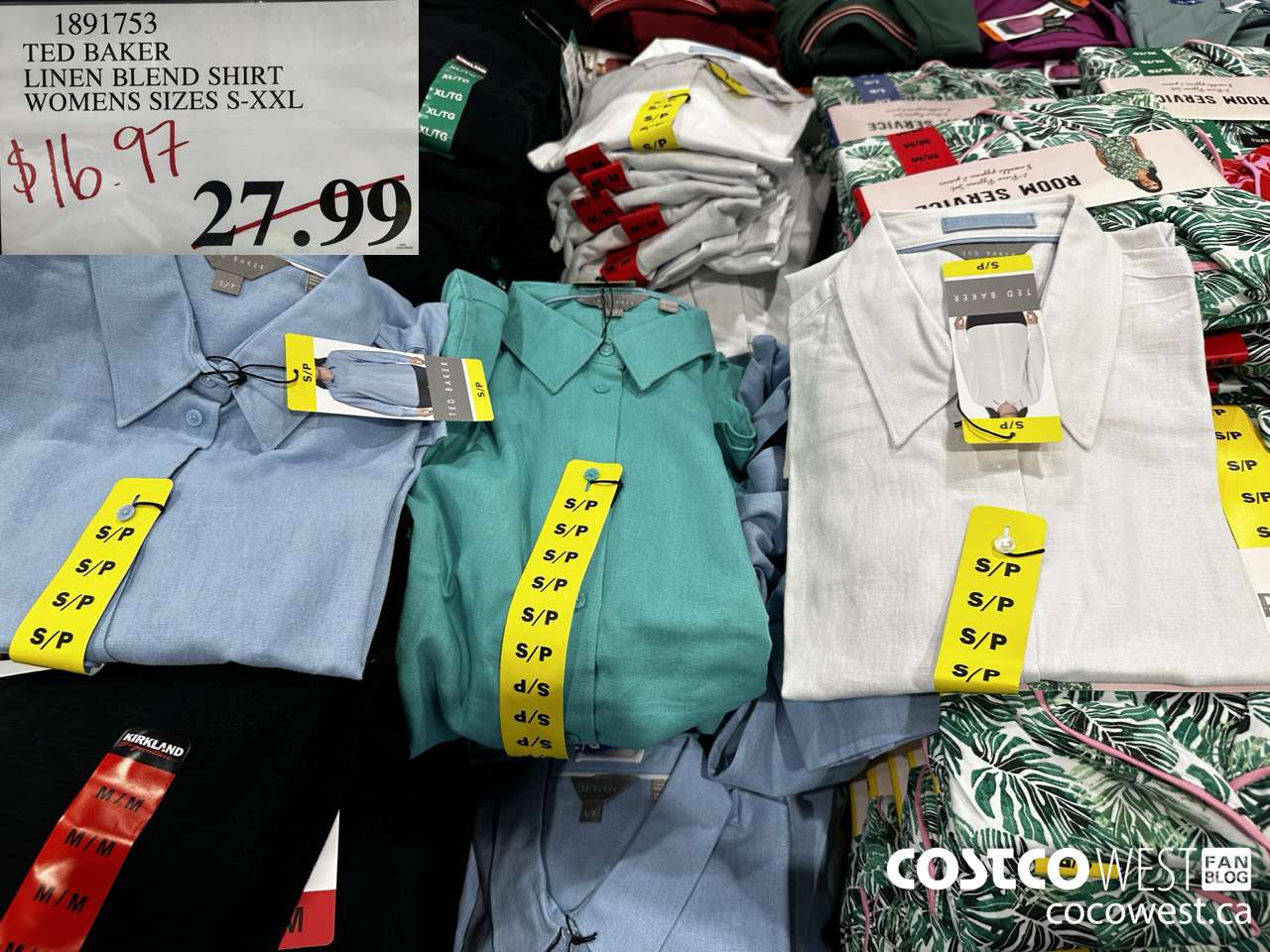 1891753 TED BAKER LINEN BLEND SHIRT WOMENS SIZES S-XXL $16.97