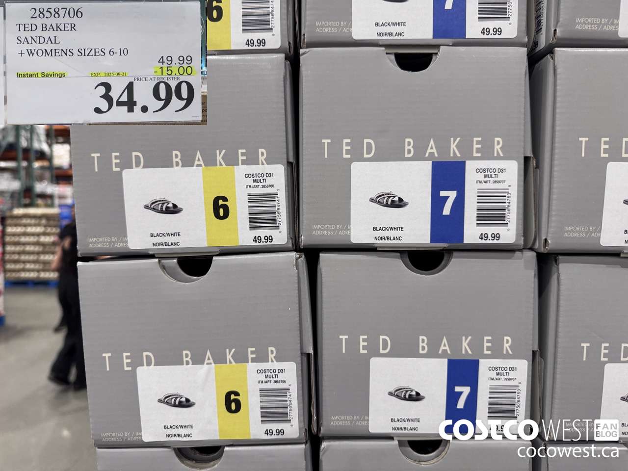 2858706 TED BAKER SANDAL WOMENS SIZES 6-10 ($15.00 INSTANT SAVINGS EXPIRES ON 2025-09-21) $34.99