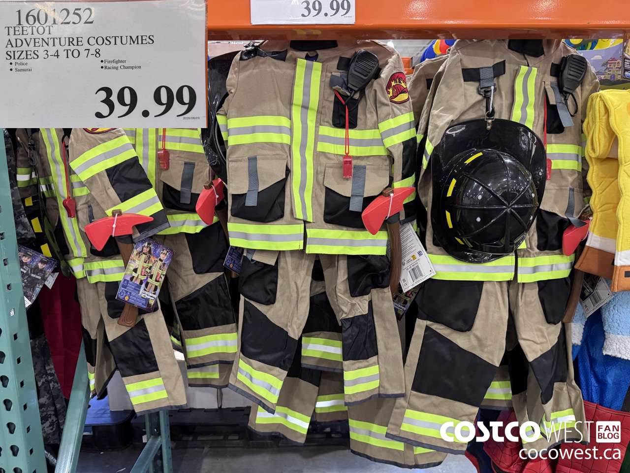 1601252 TEETOT ADVENTURE COSTUMES SIZES 3/4 TO 7/8 $39.99