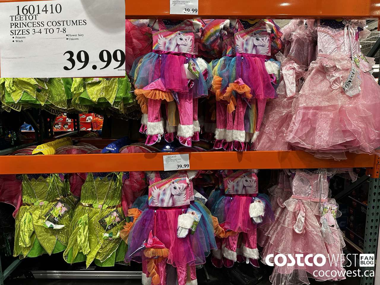 1601410 TEETOT PRINCESS COSTUMES SIZES 3/4 TO 7/8 $39.99