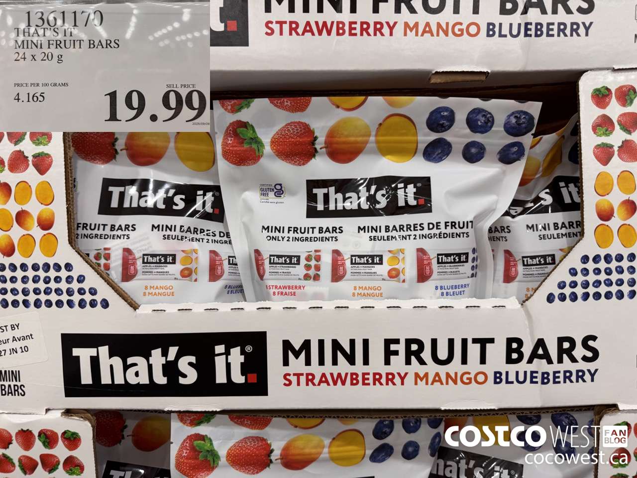 1361170 THAT'S IT MINI FRUIT BARS 24 x 20 g $19.99