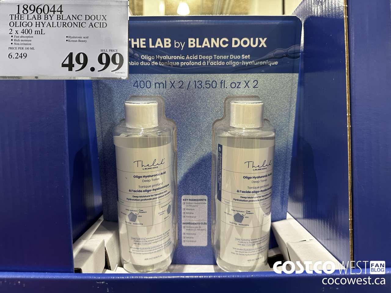 1896044 THE LAB BY BLANC DOUX OLIGO HYALURONIC ACID 2 X 400ML $49.99