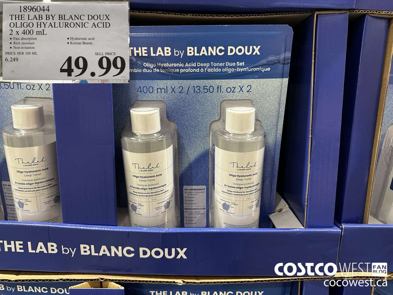 1896044 THE LAB BY BLANC DOUX OLIGO HYALURONIC ACID 2 X 400ML $49.99