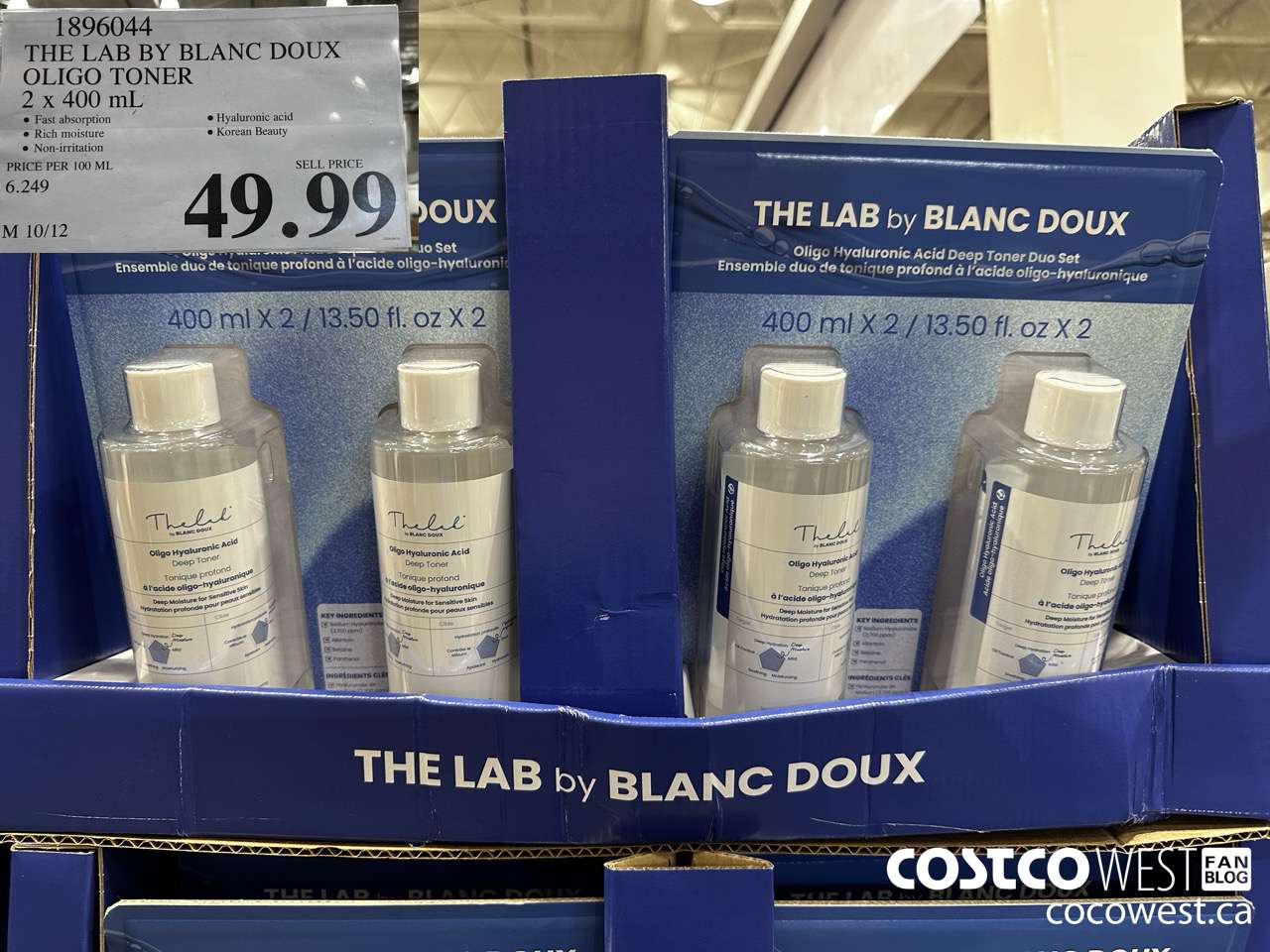 1896044 THE LAB BY BLANC DOUX OLIGO TONER 2 X 400ML $49.99