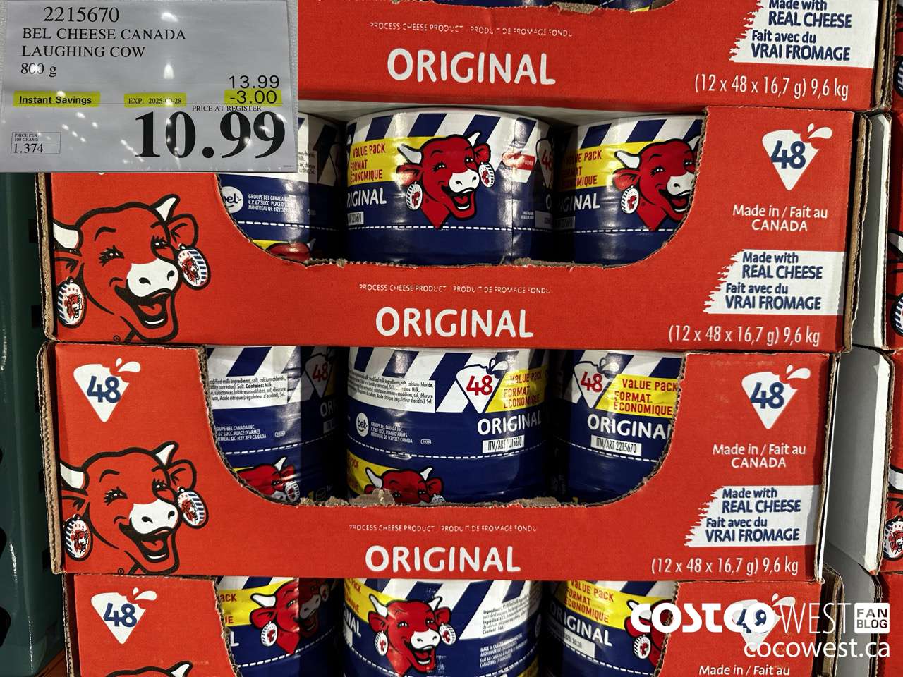 2215670 THE LAUGHING COW PROCESSED CHEESE 800G ($3.00 INSTANT SAVINGS EXPIRES ON 2025-09-28) $10.99