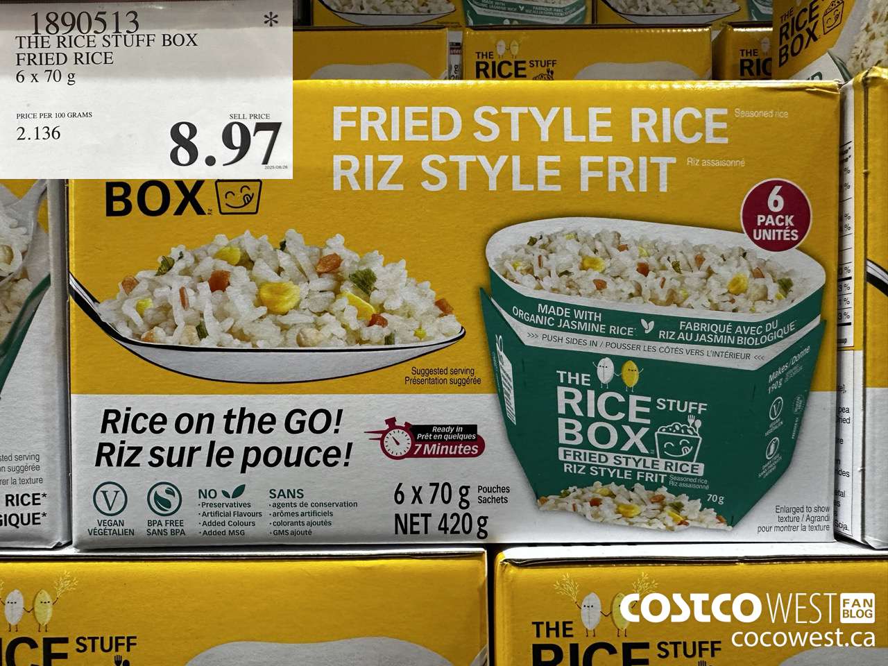 1890513 THE RICE STUFF BOX FRIED RICE 6 X 70G $8.97