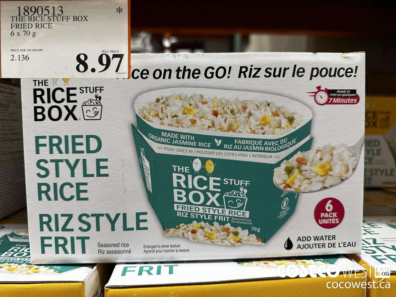 1890513 THE RICE STUFF BOX FRIED RICE 6 X 70G $8.97