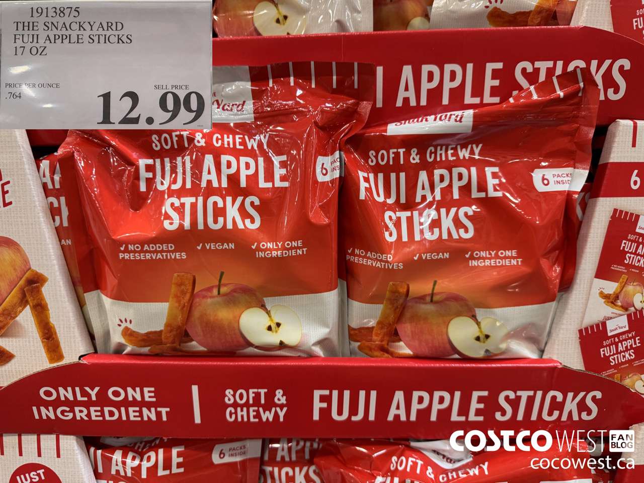 1913875 THE SNACKYARD FUJI APPLE STICKS 17 OZ $12.99