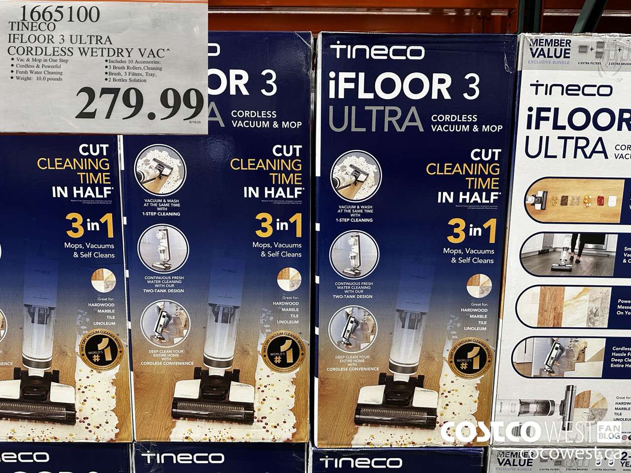 1665100 TINECO IFLOOR 3 ULTRA CORDLESS WETDRY VAC $279.99