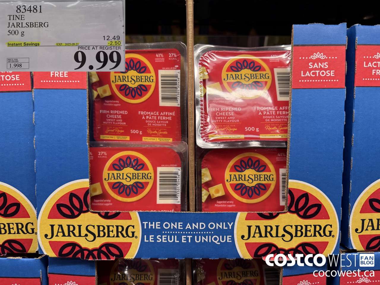 83481 TINE JARLSBERG 500G ($2.50 INSTANT SAVINGS EXPIRES ON 2025-09-21) $9.99