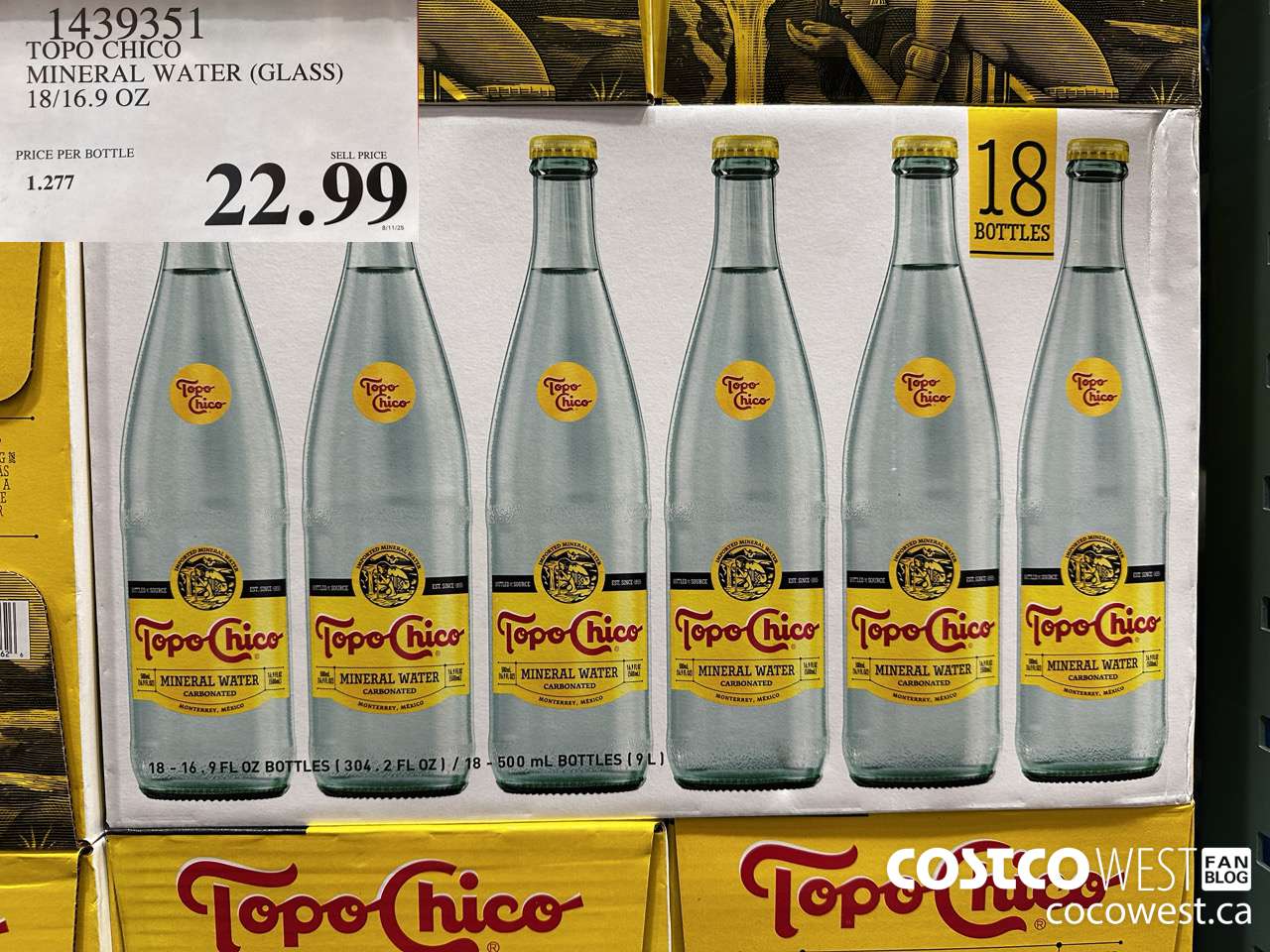 1439351 TOPO CHICO MINERAL WATER (GLASS) 18/16.9 OZ $22.99
