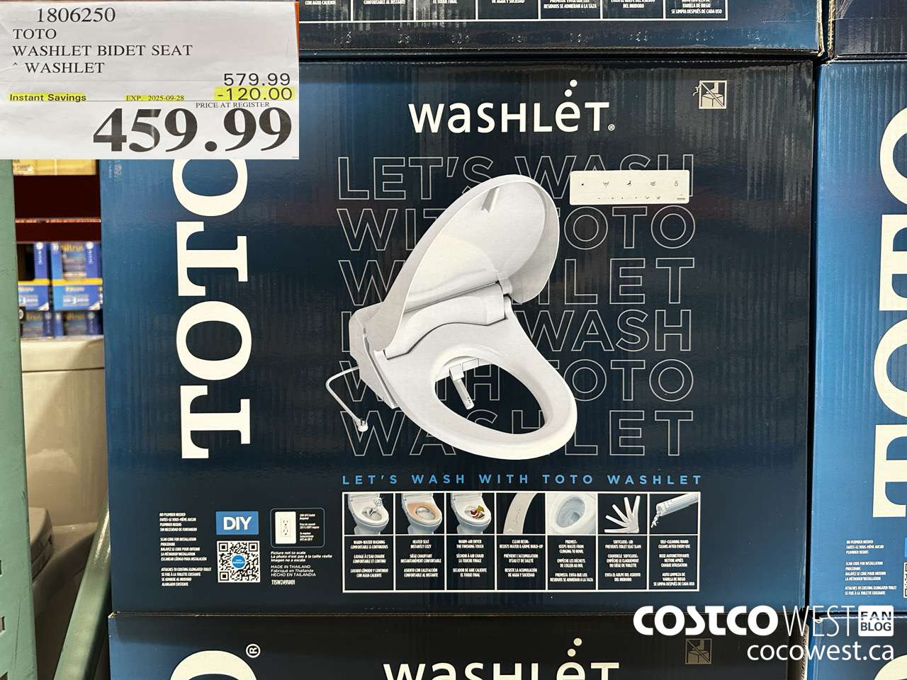 1806250 TOTO WASHLET BIDET SEAT WASHLET ($120.00 INSTANT SAVINGS EXPIRES ON 2025-09-28) $459.99