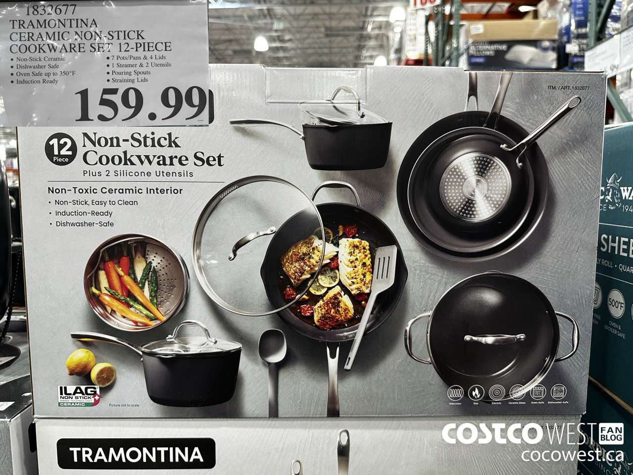 1832677 TRAMONTINA CERAMIC NON-STICK COOKWARE SET 12-PIECE $159.99