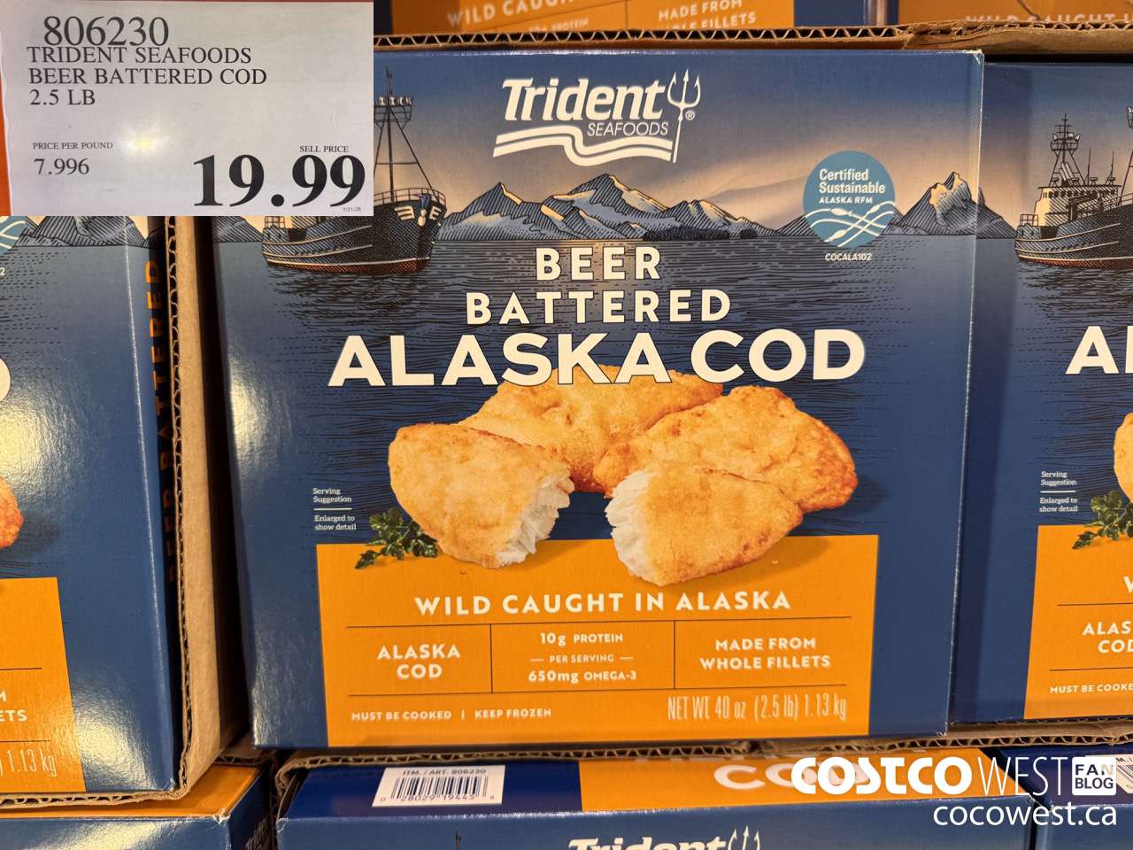 806230 TRIDENT SEAFOODS BEER BATTERED COD 2.5 LB $19.99