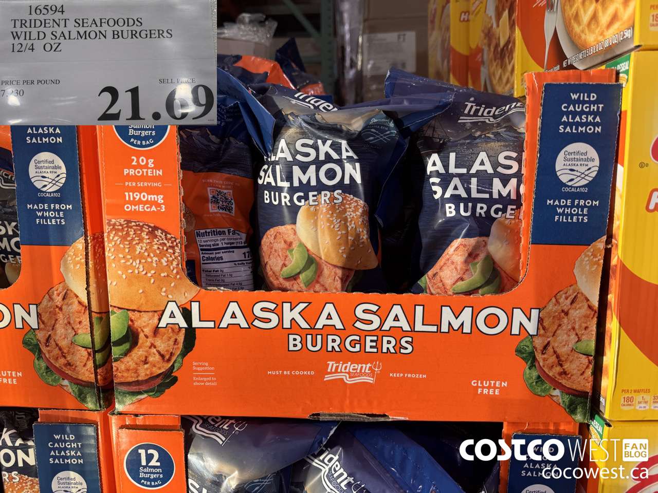 16594 TRIDENT SEAFOODS WILD SALMON BURGERS 12/4 OZ $21.69